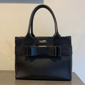 Kate Spade black leather handbag with bow